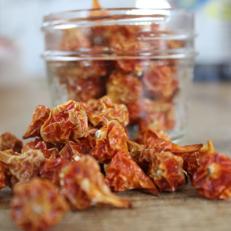 Dried biquinho peppers