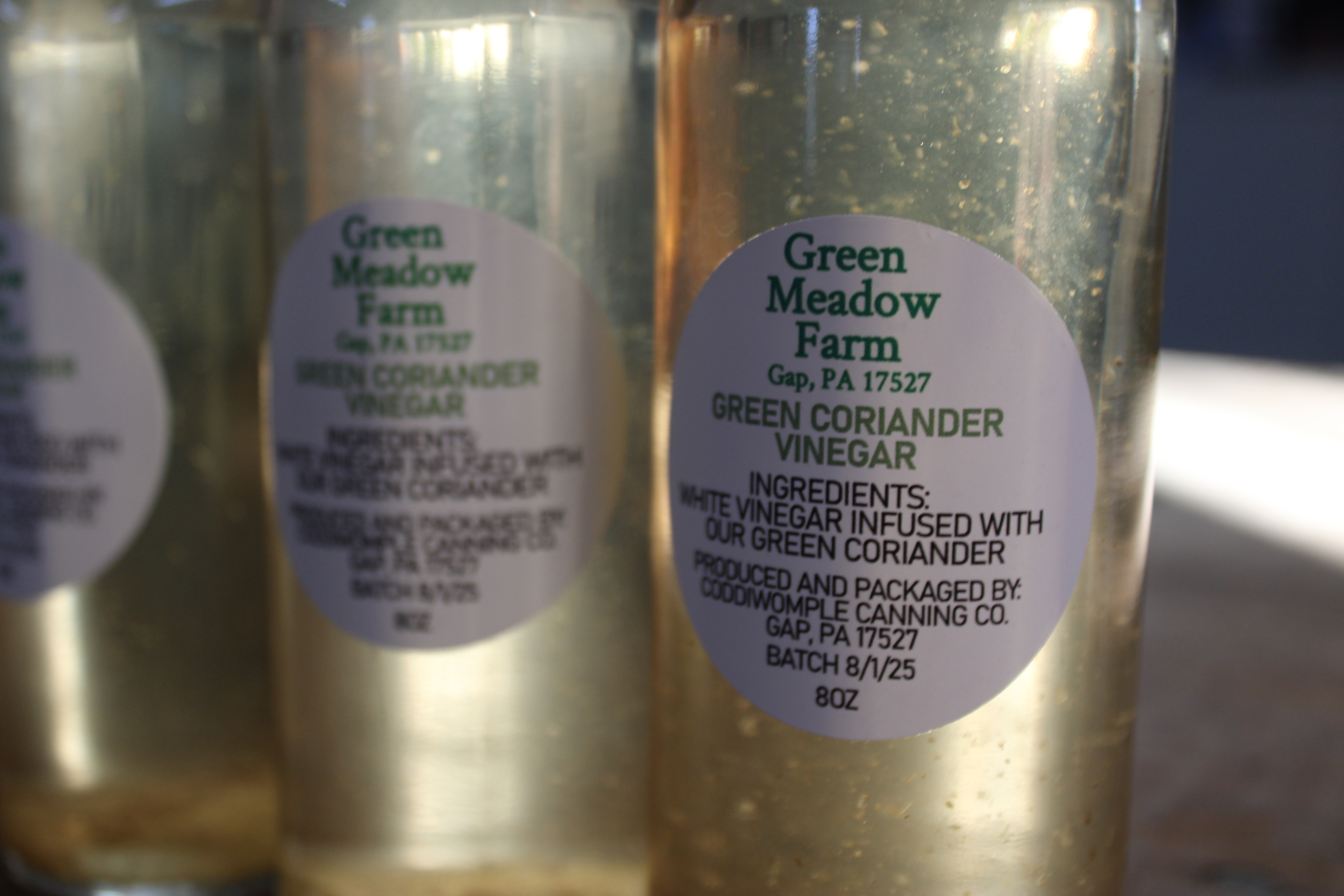 gr cori vin Green coriander vinegar